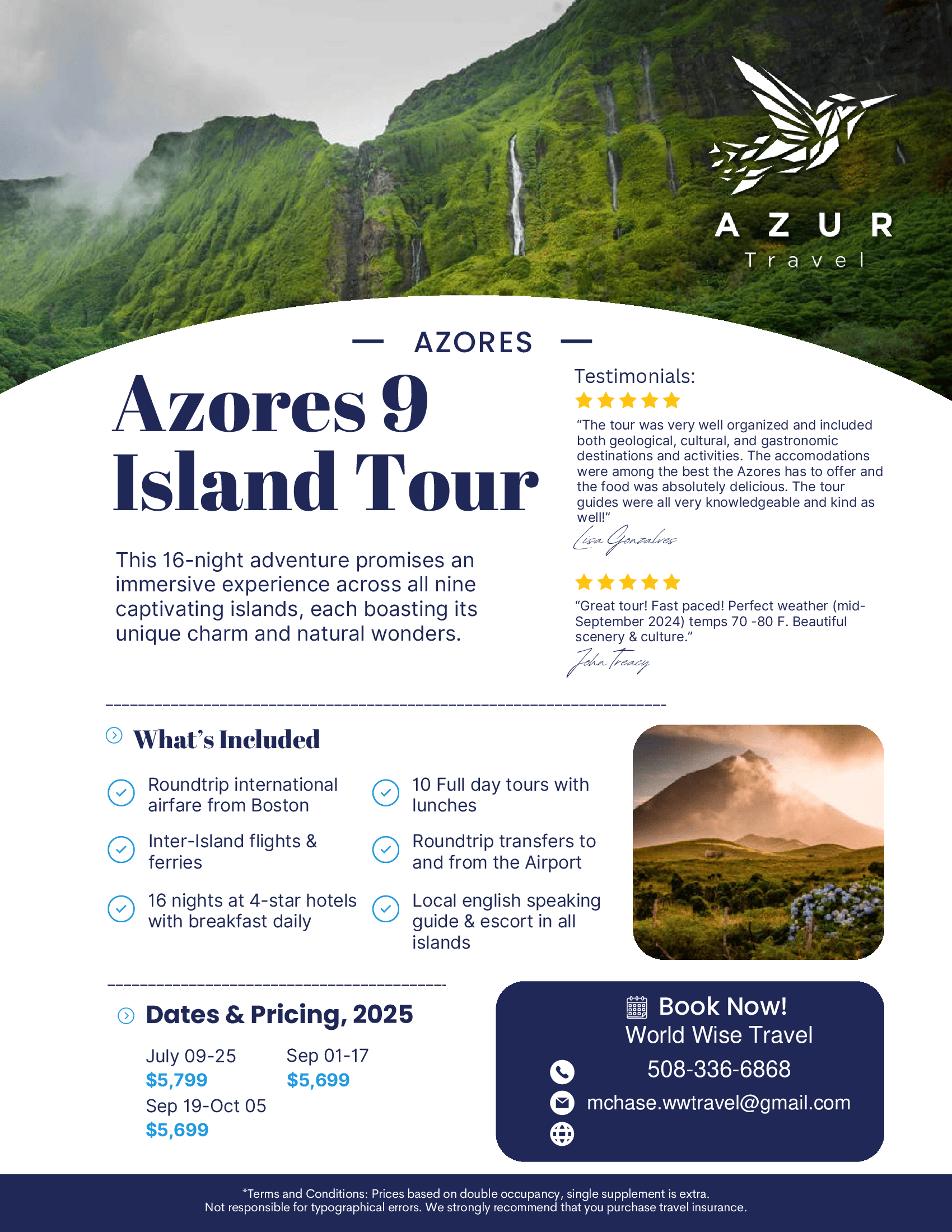 World Wise Travel | Azores 9 Island Tour